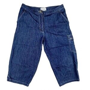 Girl Star Jeans Girls 9 Blue Relaxed Capri Denim Cargo Pockets Y2K Tween Style